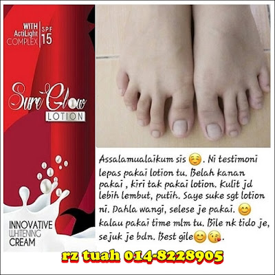 sure glow lotion cerah gebu putih dalam 3 saat