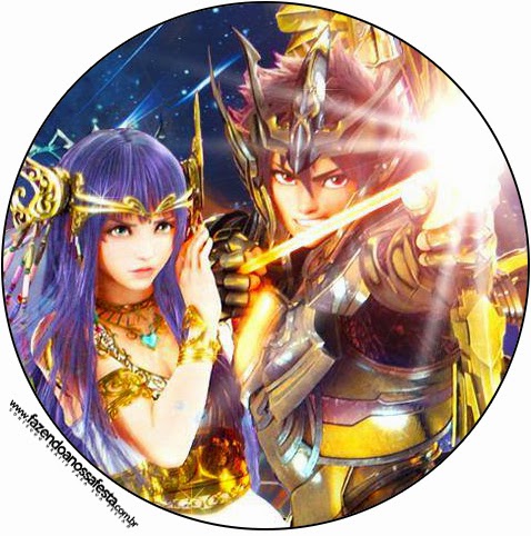 Caballeros del Zodiaco: etiquetas para candy bar para imprimir gratis. Toppers o etiquetas de Caballeros del Zodiaco para imprimir gratis.
