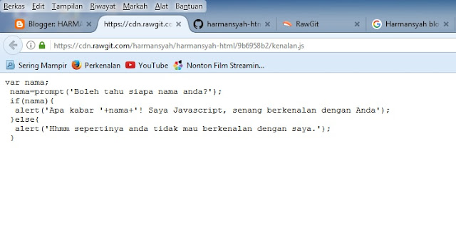 Isi Kode Javascript Pada Halaman Browser