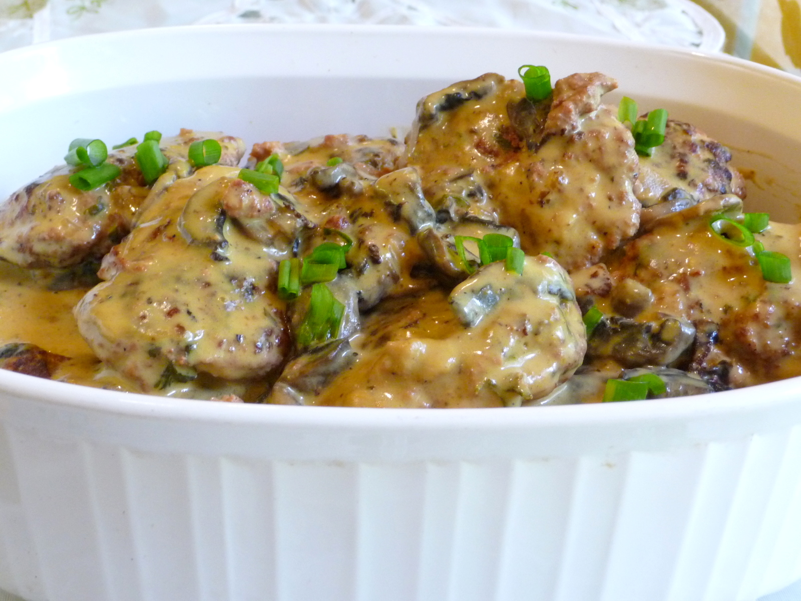 SALISBURY STEAK WITH MUSHROOM GRAVY
