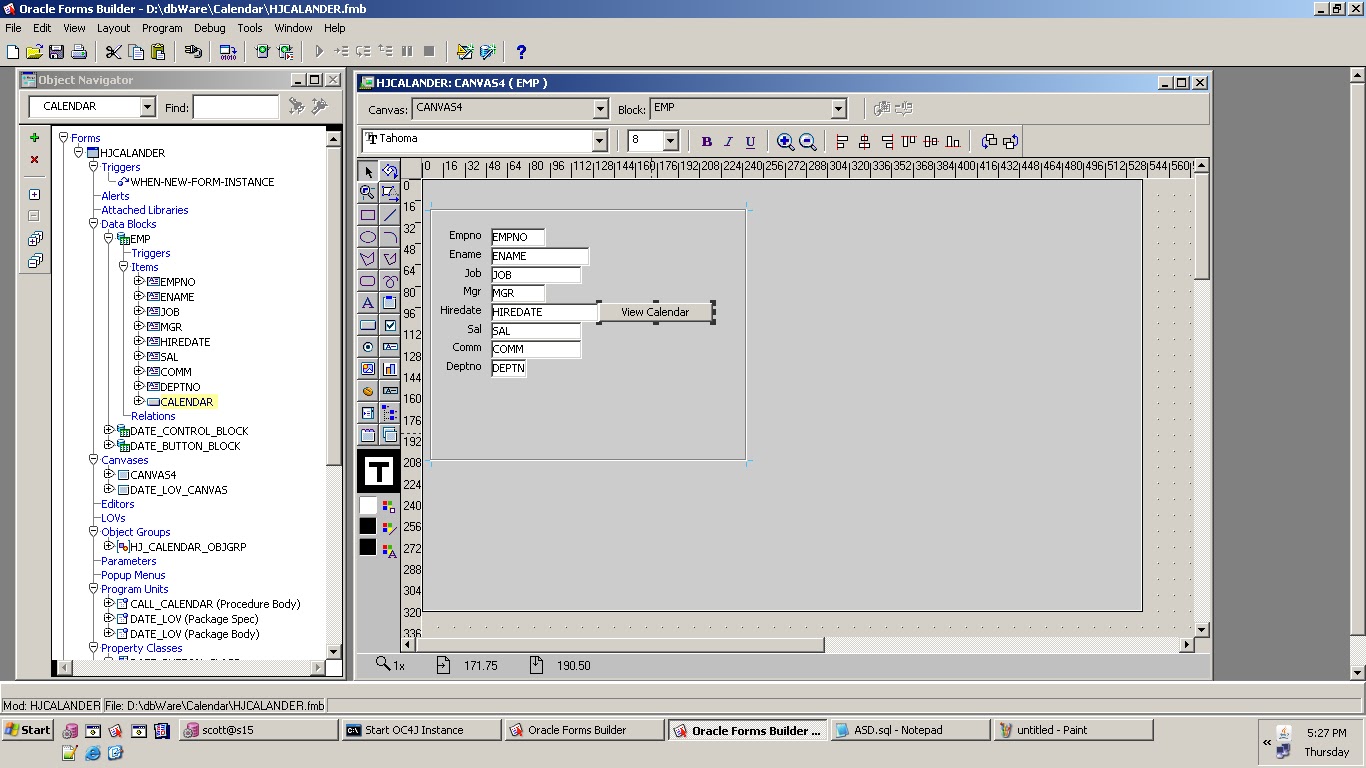Hasan Jawaid Calendar for Oracle Forms 10G+