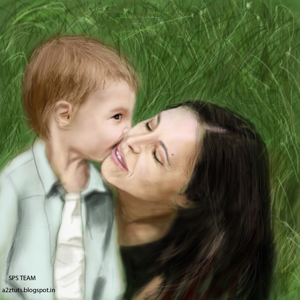 Best relation of mom and son digital painting.