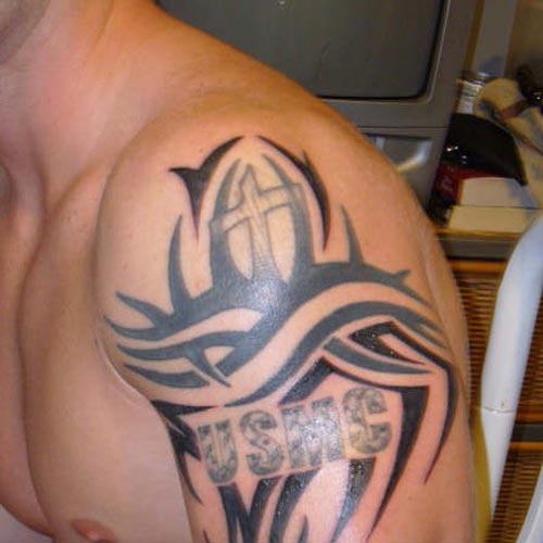 tribal chest tattoo designs Mongga Blog: Cross Tribal Tattoo