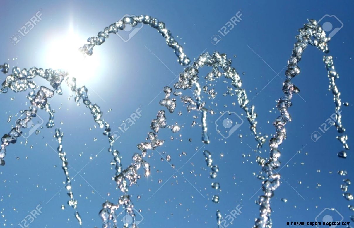 Close up Of Water In Motion With Beautiful Blue Sky Great For