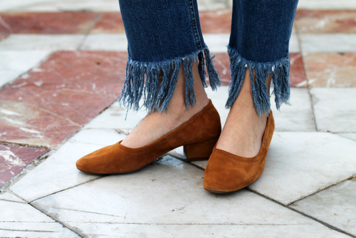 fringed jeans