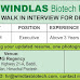 Walk in for Windlass Biotech in Baddi on 18th Feb 2018