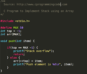 Programming Tutorials: C Program to Implement a Stack Using Array