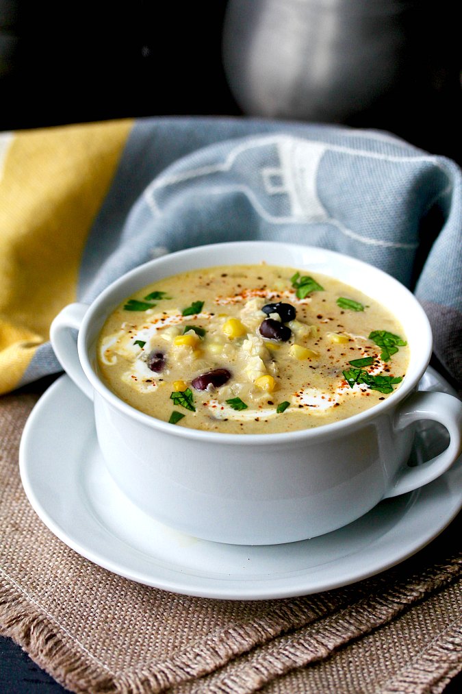 Corn Chowder with Red and Black Beans