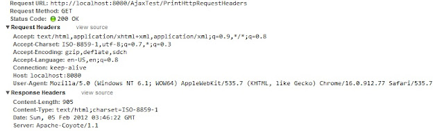 HTTP Request headers using Java Servlet