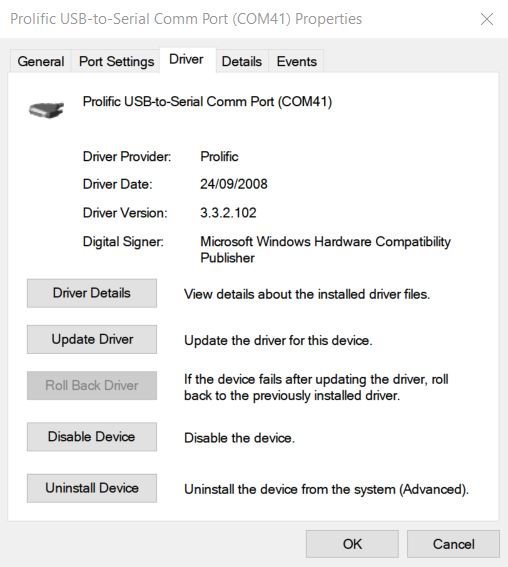 Prolific usb to serial comm port code 10 holdingsmeva
