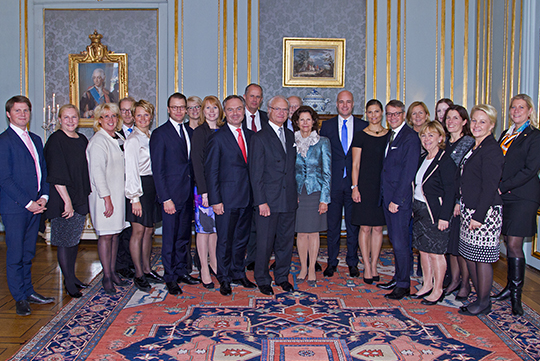 The reception was held at the Royal Palace in Stockholm.
