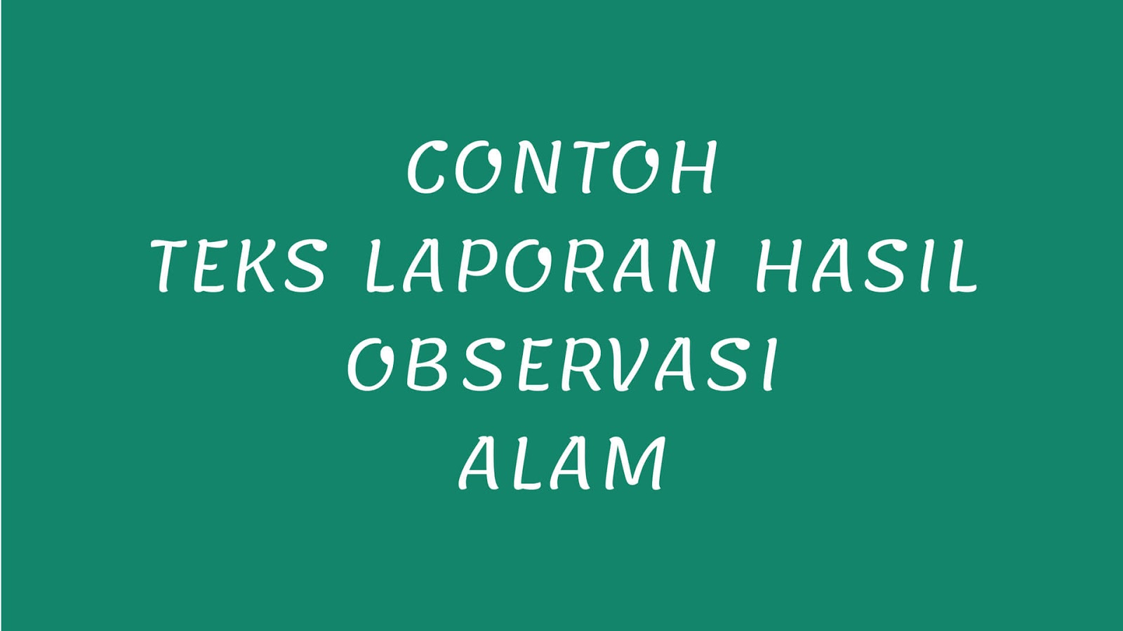 Contoh makalah observasi