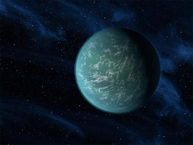 ilustração artística do exoplaneta kepler-22b