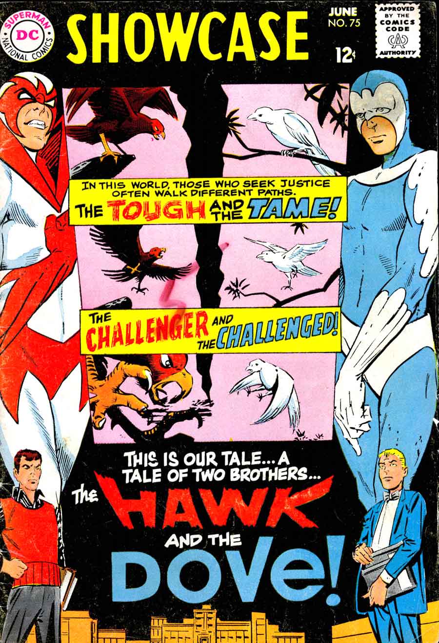 Showcase v1 #75 Hawk and the Dove dc comic book cover art by Steve Ditko