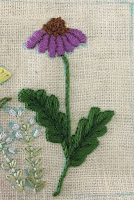 Embroidered Echinacea Flower