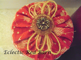 decorated gift box with jute and vintage button