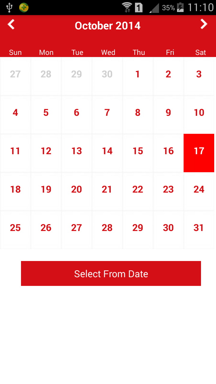 AndroidSteps Custom Calendar Demo in Android