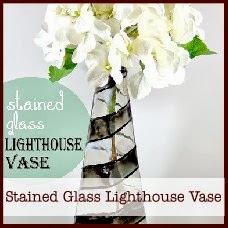 stained glass lighthouse vase