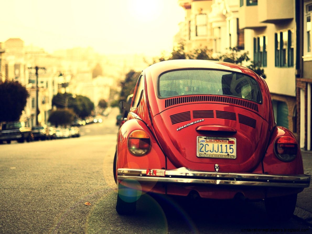 Vintage Red Volkswagen Beetle