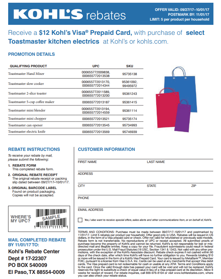 Free Shipping Rebate Form