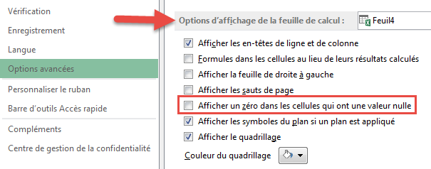 Afficher un zéro dans les cellules qui ont une valeur nulle Afficher un zéro dans les cellules qui ont une valeur nulle