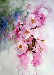 blossom cherry watercolour florals flowers painting watercolor flower water floral blossoms colours roses artists pencil