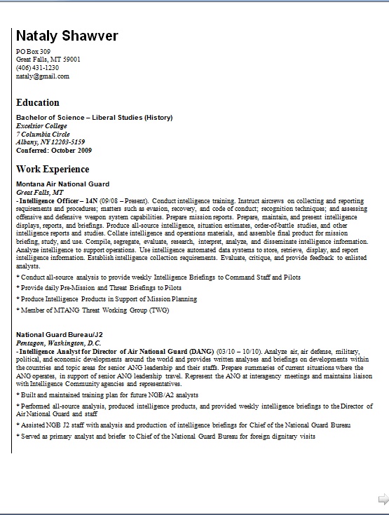 intelligence officer sample resume format in word free technical resume formats
