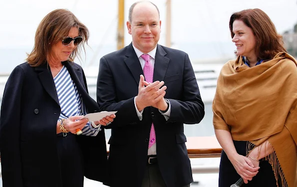 The Princess Grace Foundation-USA presented a check to Princess Caroline of Hanover and Prince Albert of Monaco