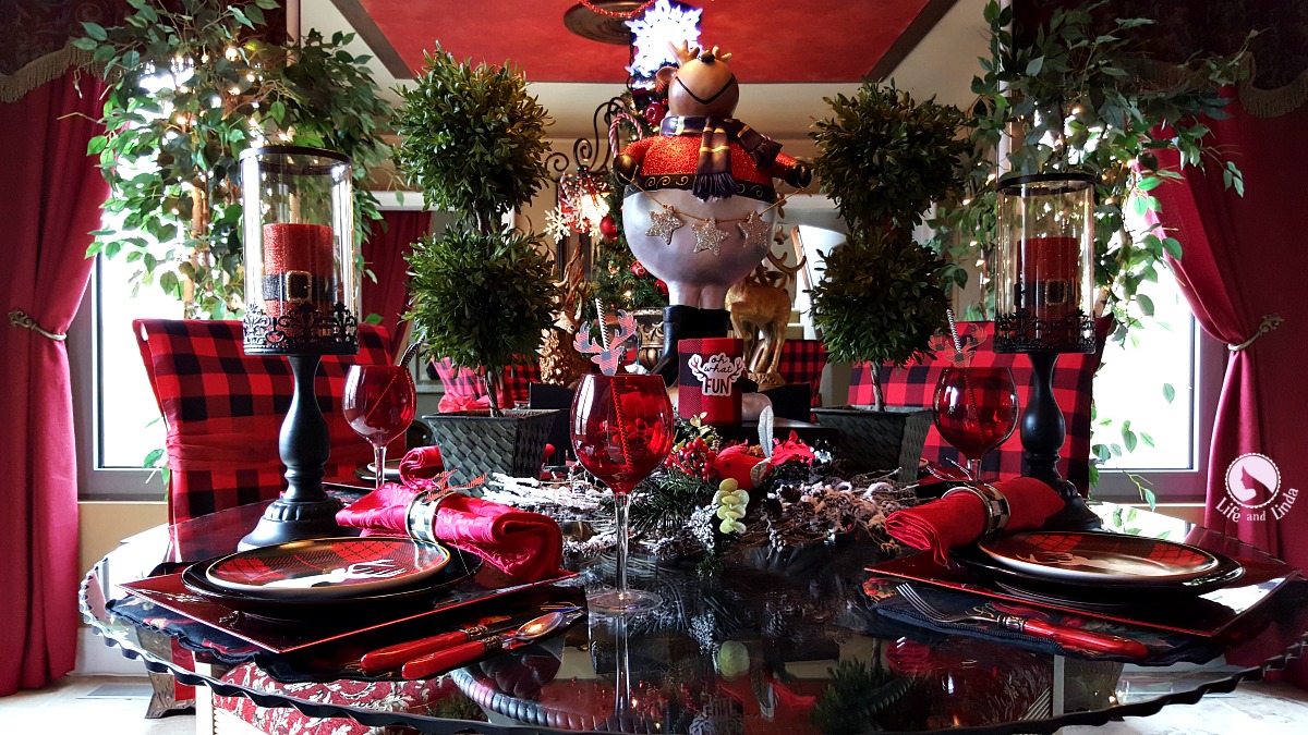 Stag Tablescape With Buffalo Plaid Life and Linda