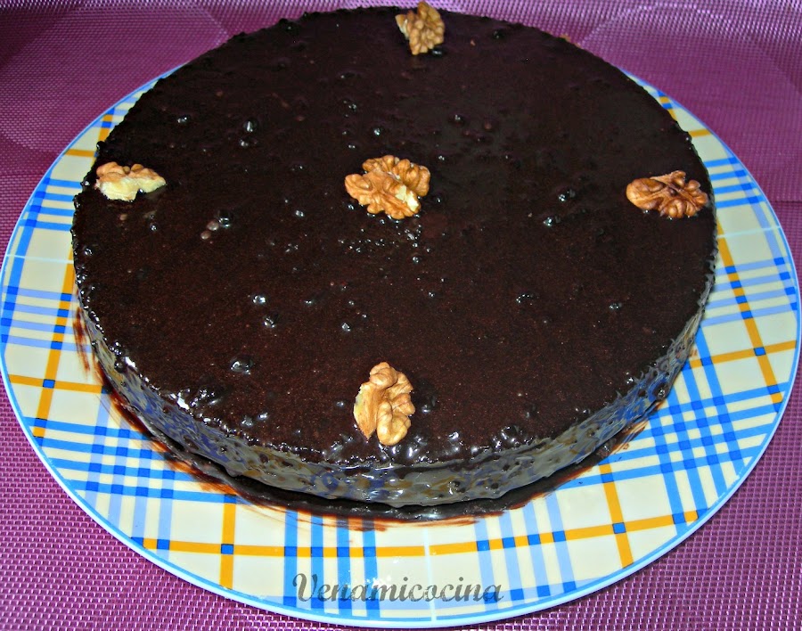 Tarta de chocolate y nueces