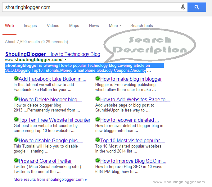 Search description On blogger post
