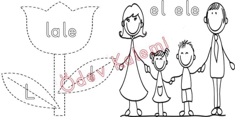 Odev Kalemi El Ele Kelimesi Boyama 1 Sinif Okuma Yazma Ogreniyorum
