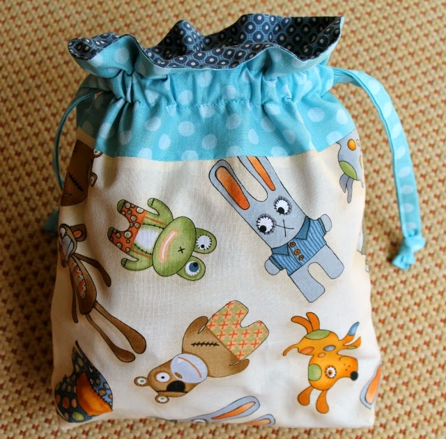 saquito de tela para la merienda o la muda de la guardería handmade por Funkypatch