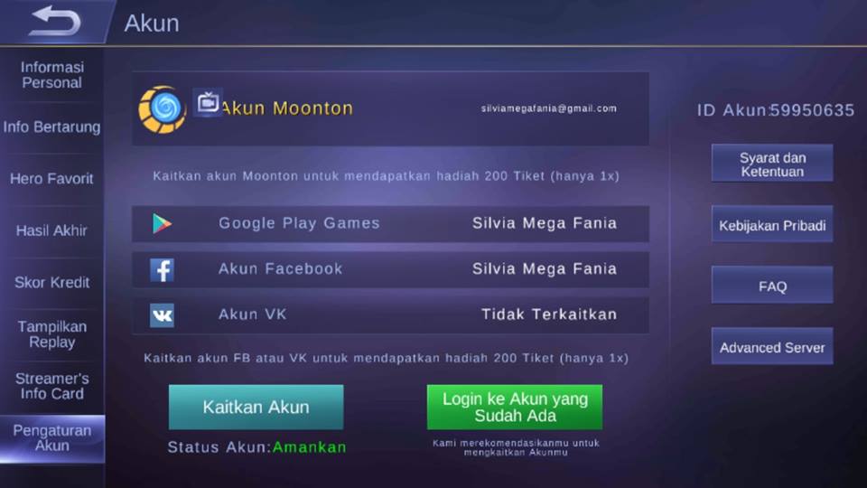 Cara Ganti Akun Mobile Legends Bagi Yang Masih Bermasalah