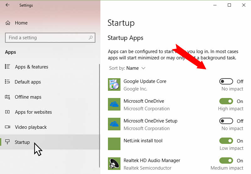 Here's how to change the Startup Settings in Windows 10 April 2018 Update version 1803