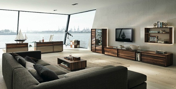 Modern Furniture Gray brown living room