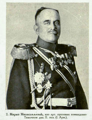 Mirko Milisavljević as Colonel of Artillery Commandant of the Timok Division II (1st Army)