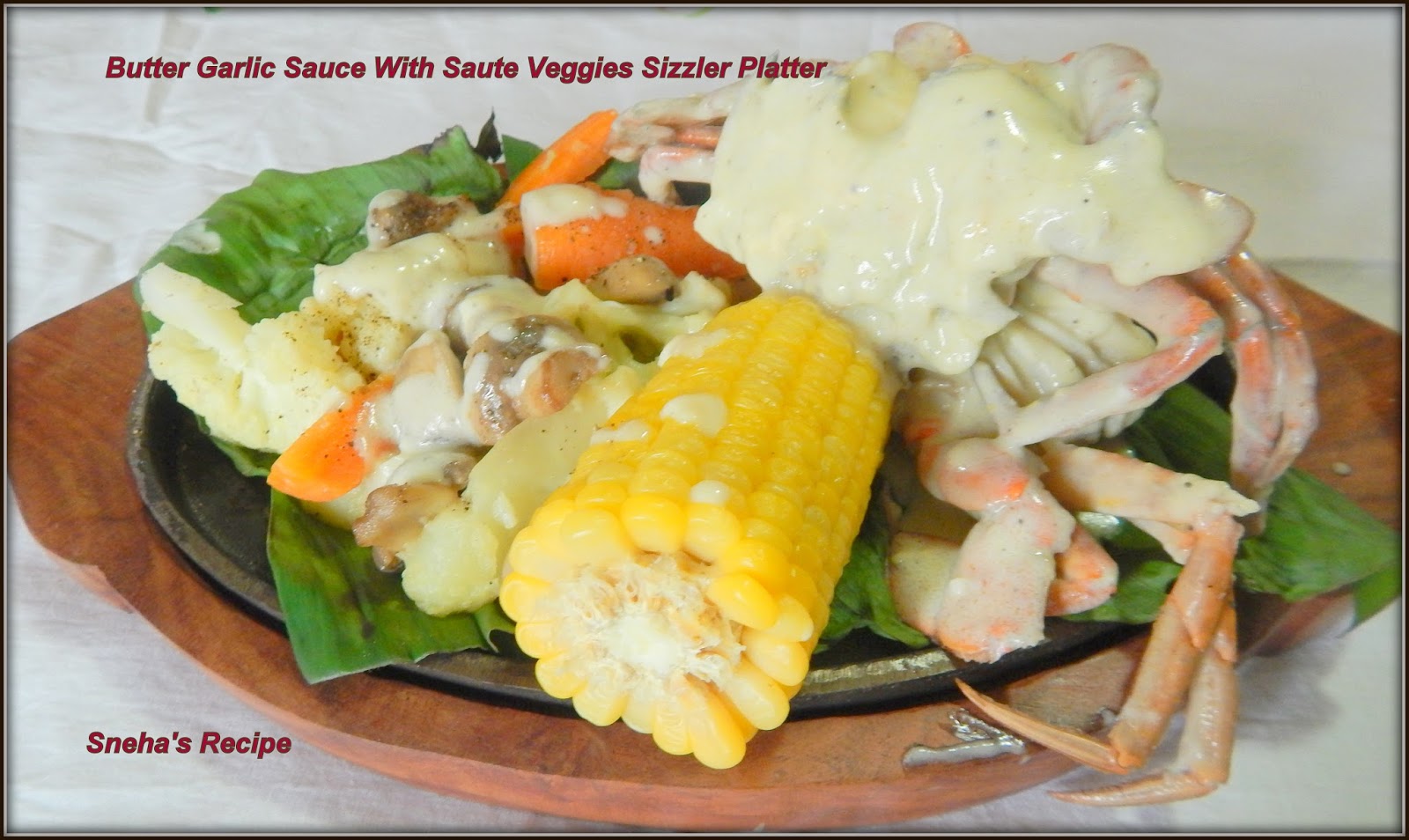 Butter Garlic Sauce With Saute Veggies Sizzler PlatterFishfriday