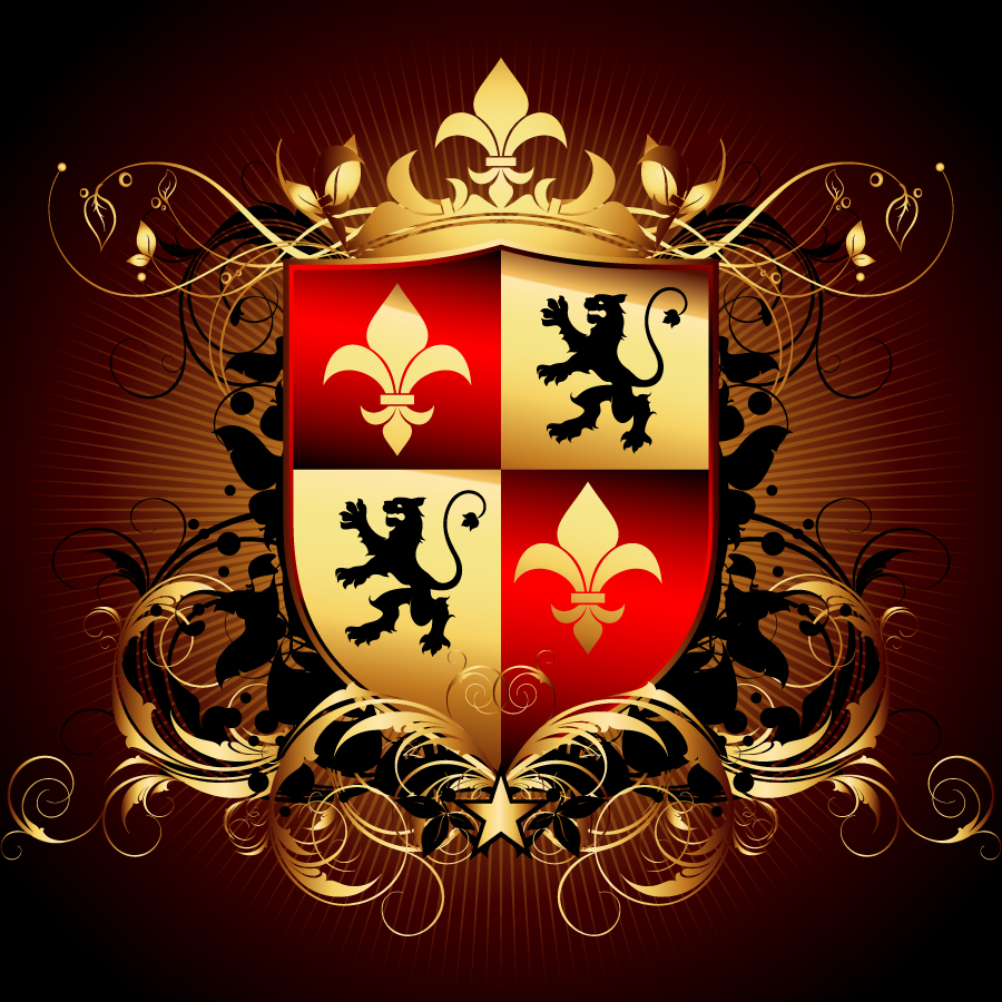 高貴な王室の紋章 royal heraldry and arms イラスト素材5