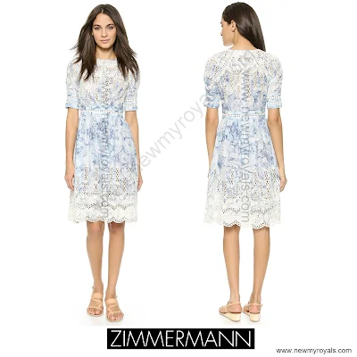 Crown Princess Mette-Marit Style Zimmermann Confetti Scallop Day Dress