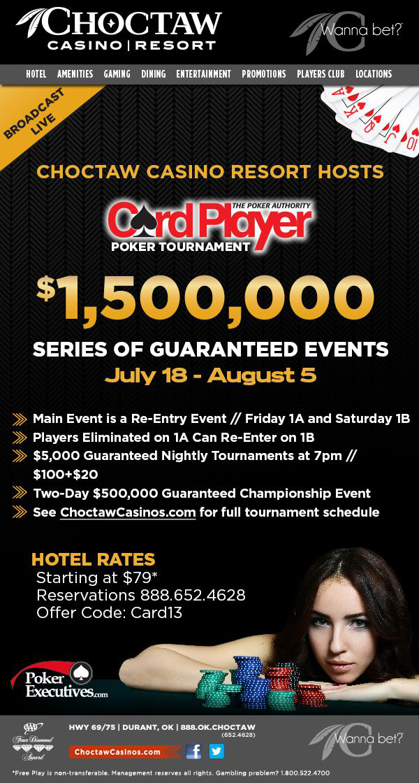 Holdem1eyejack The Card Player Poker Tournament is headed your way!