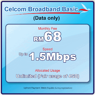 Celcom Broadband Basic (Data Only)-RM68