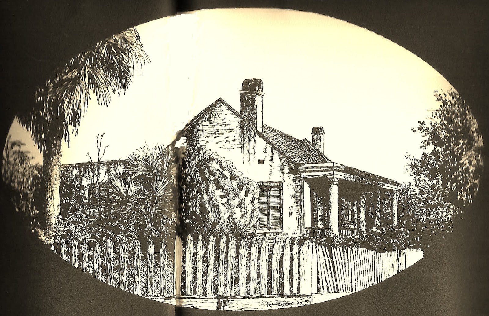 Brownsville Station 1963 sketch of Stillman house