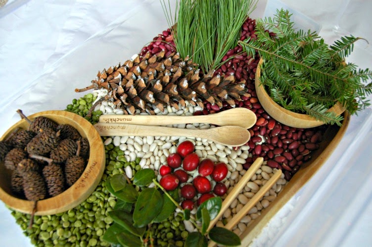 Christmas Sensory Bin made from all natural ingredients