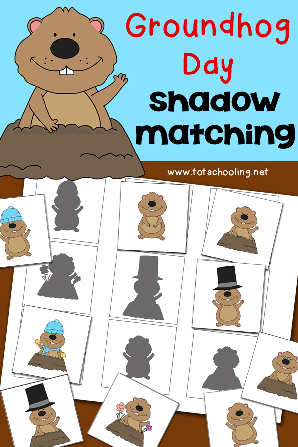 Groundhog Day Shadow Matching Activity Totschooling Toddler Preschool Kindergarten 