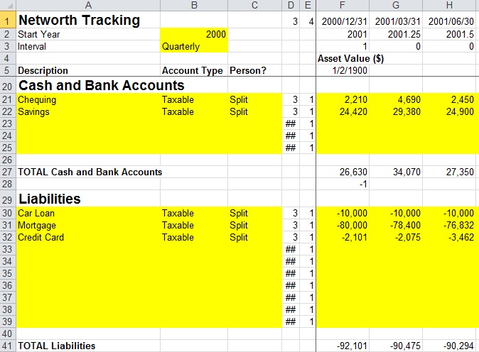 net worth tracking sheet
