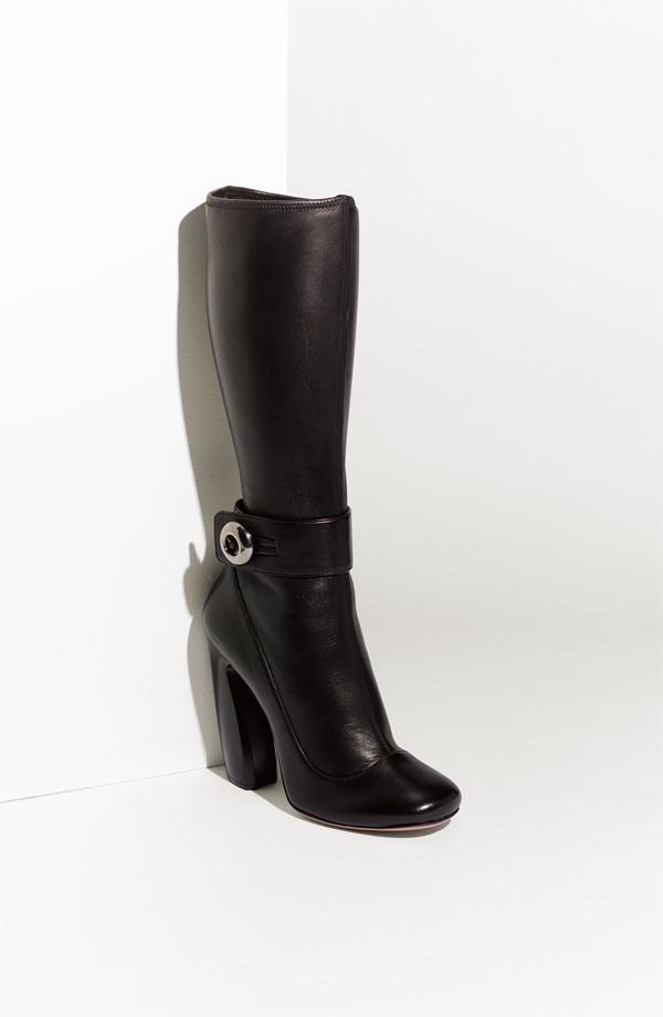 Prada Black Leather Stretch Boots | ShoppingandInfo.com