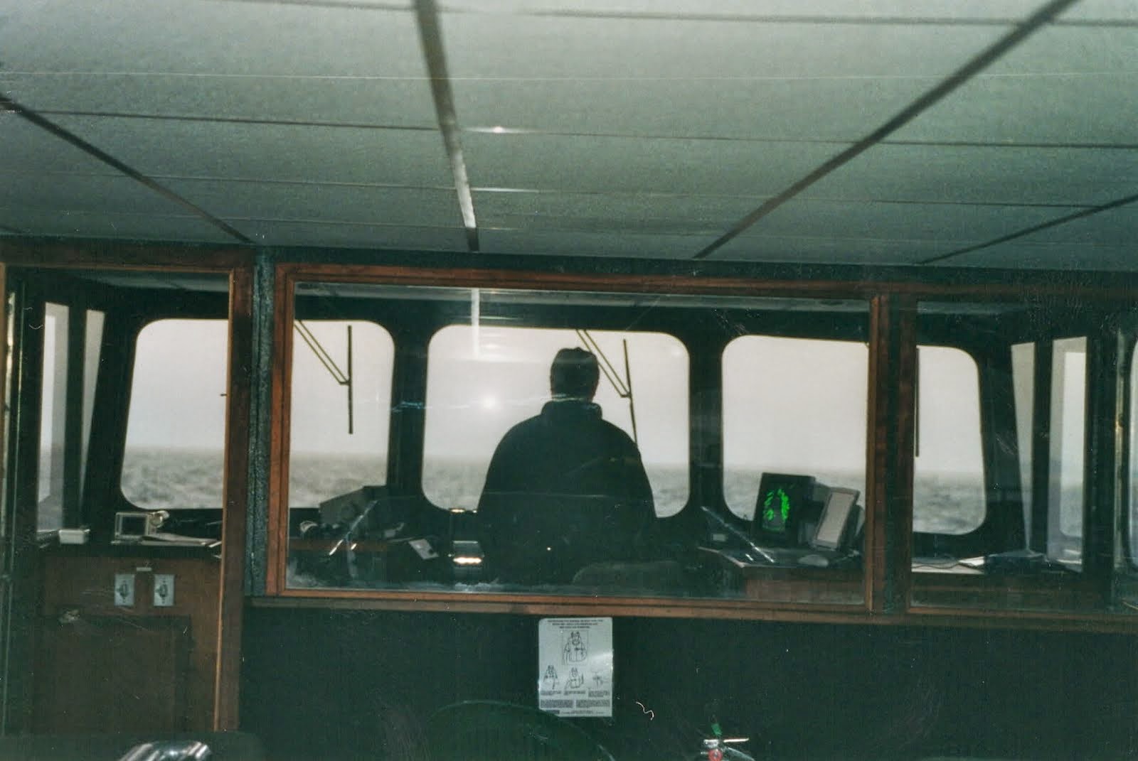 In the wheelhouse of a 78' high-speed Catamaran.