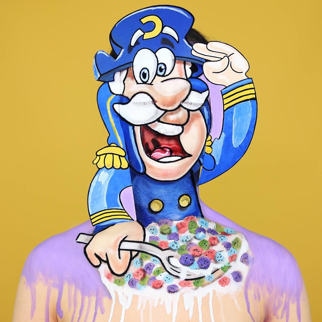 10-CAP-N-Crunch-Annie-Thomas-TV-Cartoon-Characters-on-Body-Painting-www-designstack-co