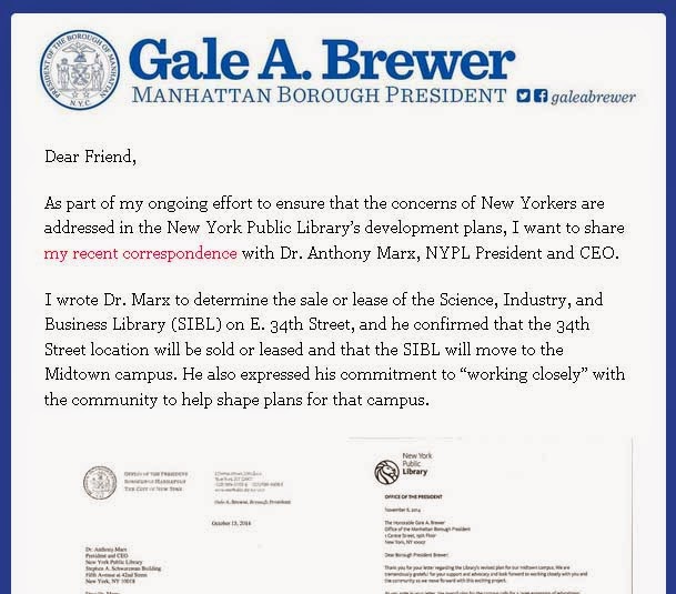 Citizens Defending Libraries Manhattan Borough President Gale Brewer